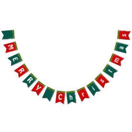 Bandeirinha Festa de Natal do Winter RED GREEN MERRY