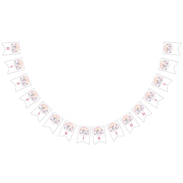 Bandeirinha Festa de primeiro aniversario de Garota Floral Mís (Todos)