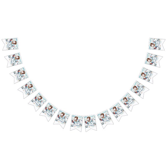 Bandeirinha Festa de primeiro aniversario de Menino de Avião (Todos)