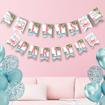 Bandeirinha Festa de solteira<br><div class="desc">Feito para que você possa usar em uma linha, ou cortado em duas linhas! Um tema legal de praia aquarela com tons cor-de-rosa e cor-de-rosa, colocando a vibração para uma fuga de praia com a noiva e seus besties. De viagens à Flórida, Califórnia, ou até mesmo algo mais internacional como...</div>