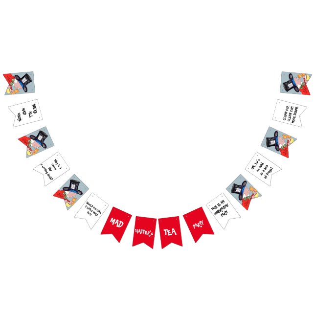 Bandeirinha Festa do Chá de Mad Hatter (Todos)
