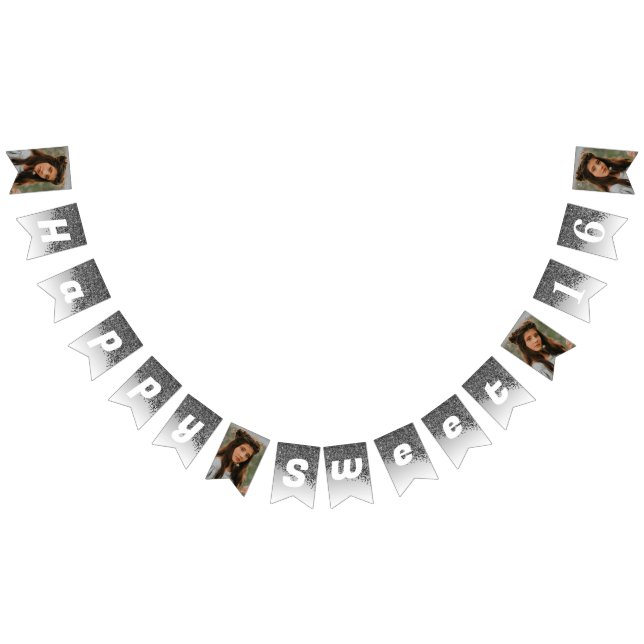 Bandeirinha Festa Doce 16, Brilhante Chic Black E 4 Fotos (Todos)