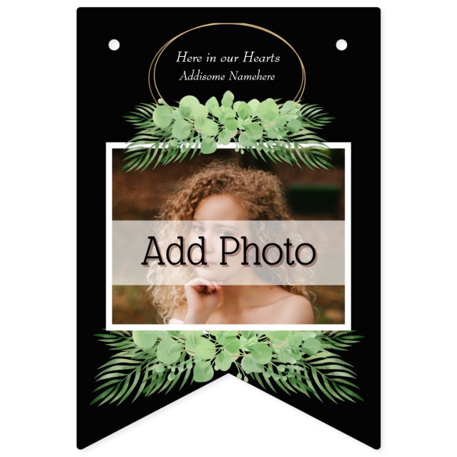 Bandeirinha Flamingo rosa e corações preto (Primeira Bandeira)