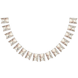 Bandeirinha Flâmula com Enfeites Florais e Pérolas