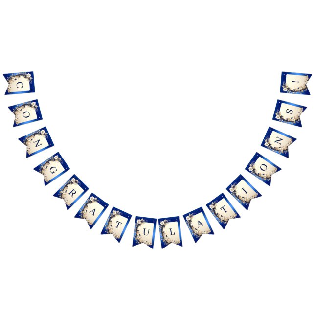Bandeirinha Flâmula de Embelezamento Floral Azul Branco (Todos)