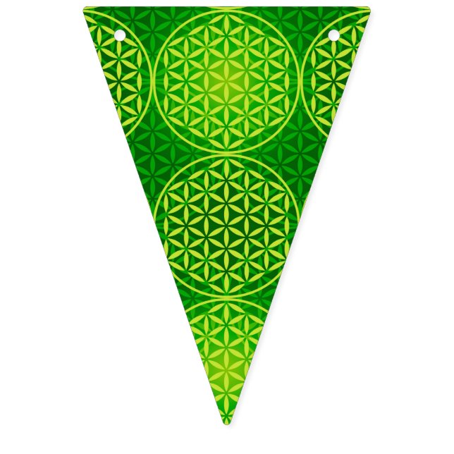 Bandeirinha Flor da vida - padrão do selo - verde (Primeira Bandeira)