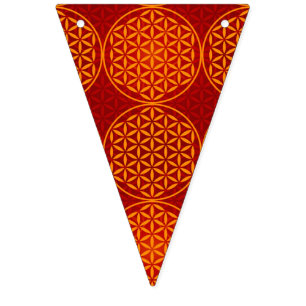Bandeirinha Flor da vida - padrão do selo - vermelho laranja