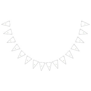 Bandeirinha Flor verde ornamentada com centro vermelho, folhas