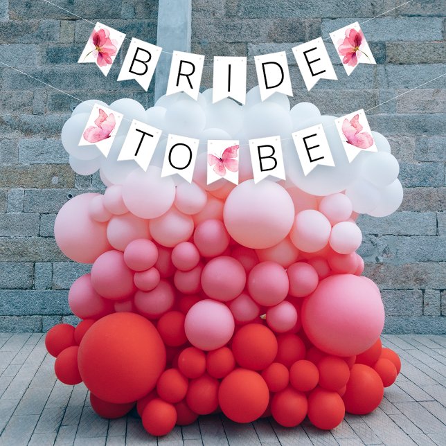 Bandeirinha Floral Borboletas Bunting Banner Chá de Noiva (Criador carregado)