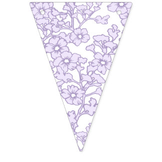 Bandeirinha Floral Trellis Purple - White