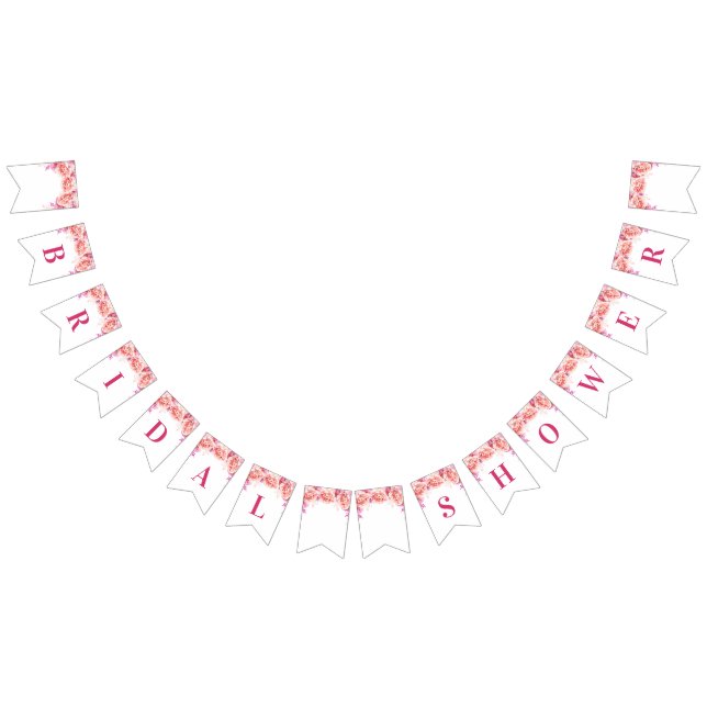 Bandeirinha Flores de Aquarela Rosa-Banner do chá de panela (Todos)