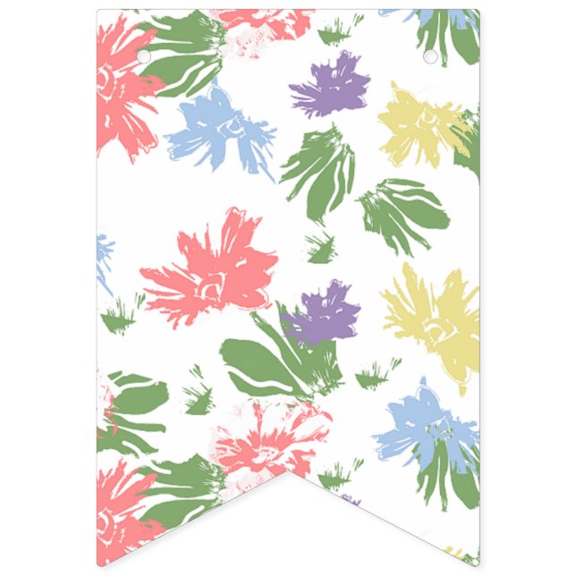 Bandeirinha Flores de Pastel Dançantes (Primeira Bandeira)