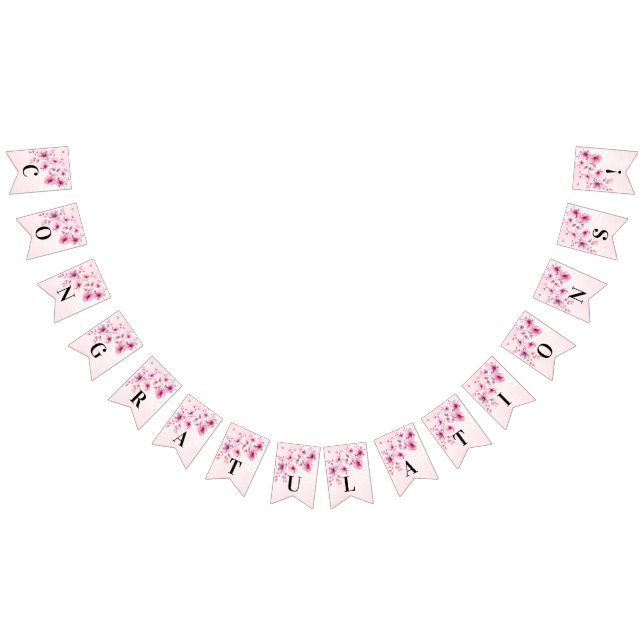 Bandeirinha Flores Rosa De Aquarela Sinalizador De Embalagem (Todos)