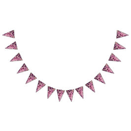 Bandeirinha Flores rosa e brancas