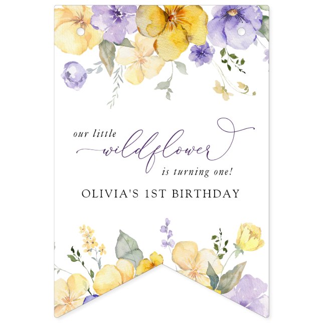 Bandeirinha Flores Roxas, Flores Amarelas, Primeiro Aniversári (Primeira Bandeira)