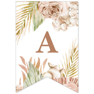 Bandeirinha Flores Secas Tropicais Boho Pampas
