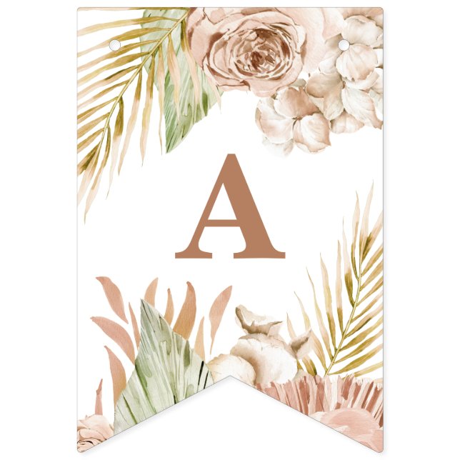 Bandeirinha Flores Secas Tropicais Boho Pampas (Décima sexta bandeira)