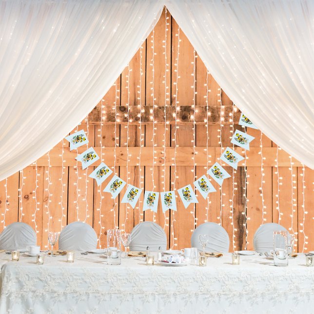 Bandeirinha Flores Selvagens Cogumelos Azuis Florais (Criador carregado)