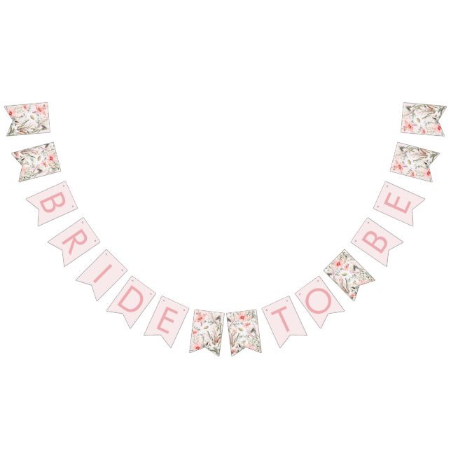 Bandeirinha Flores Silvestres Rosa Noiva Bunting Banner (Todos)