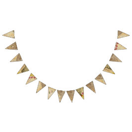 Bandeirinha Folha de Vintagem Música Rosa Rosa Cor-de-rosa Ban