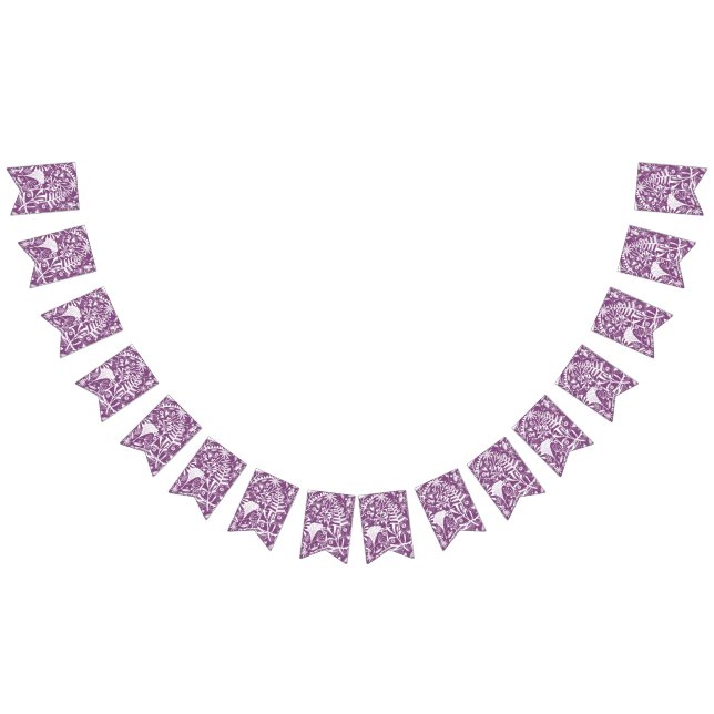 Bandeirinha Folhas Botânicas e Flores Roxo (Todos)