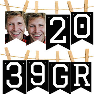 Bandeirinha Formando de Ano de Colagem de Fotos - Banner de Pa