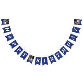 Bandeirinha Foto de Feliz Aniversário Feliz Gradiente Rosa Esm