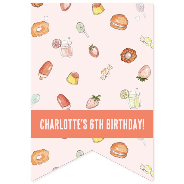 Bandeirinha Foto do Aniversário de criança do deserto do céu d (Primeira Bandeira)