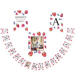 Bandeirinha Foto do Primeiro primeiro aniversario de Strawberr