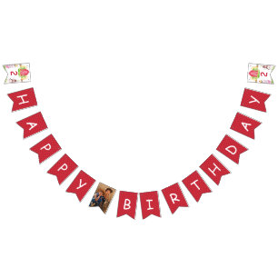 Bandeirinha Foto personalizada da Xadrez de aniversário da Fa