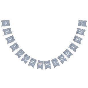 Bandeirinha Foto personalizada do 25 de aniversário de casamen