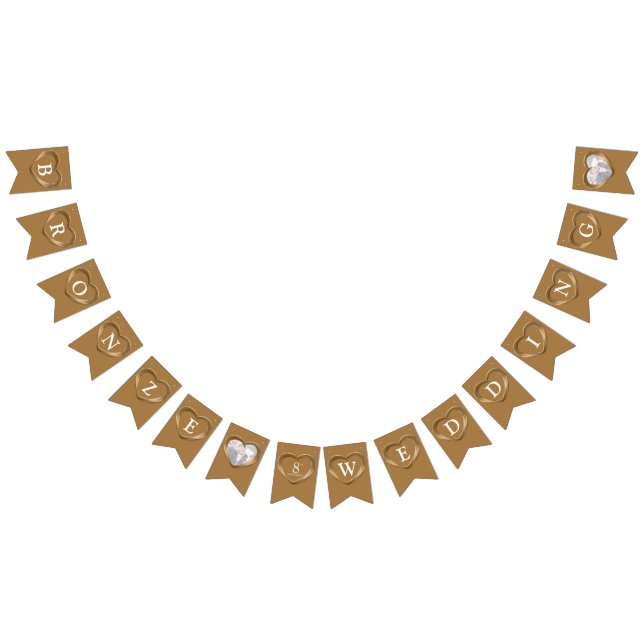 Bandeirinha Foto personalizada do casamento de Bronze, 8 anos (Todos)