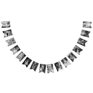 Bandeirinha Foto preto e branco do primeiro aniversário