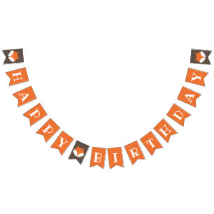 Bandeirinha Fox Woodland Aniversário de criança