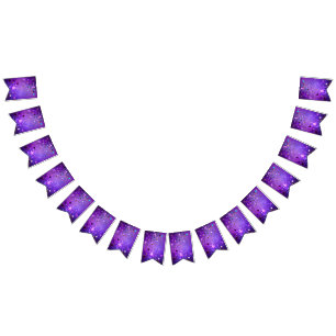 Bandeirinha Fundo de folhas roxas com estrelas