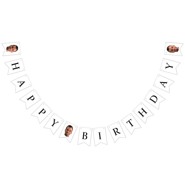 Bandeirinha Funny Happy Birthday Party Picture Photo Banner (Todos)