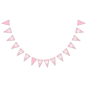Bandeirinha Ganso Bobo Rosa - Feliz Aniversário