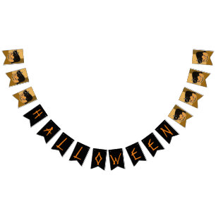 Bandeirinha Gato Negro e Abóbora do Halloween