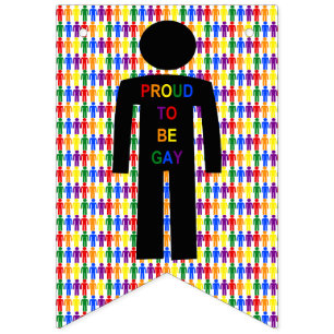 Bandeirinha Gay LGBTQ Homem Silhuette e Rainbow Men