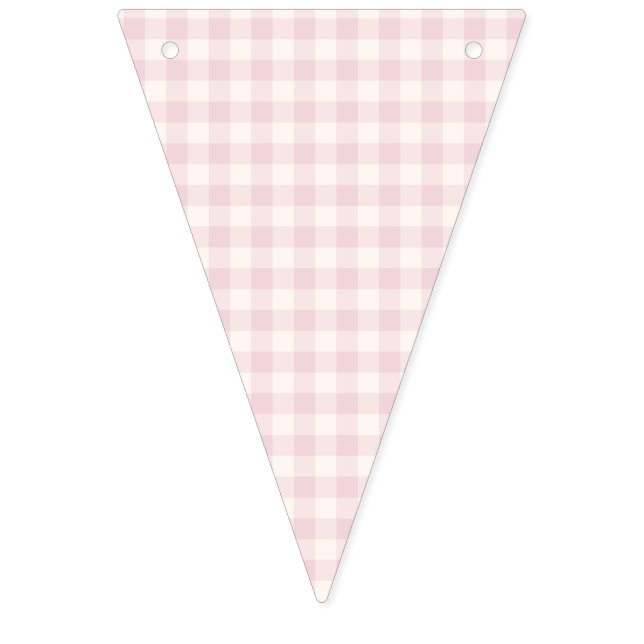 Bandeirinha Gingham Clássico Primavera | Rosa Suave (Primeira Bandeira)