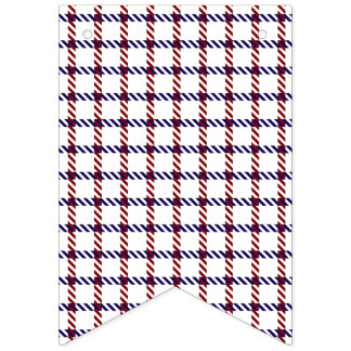 Bandeirinha Gingham Patriótico Rústico Vermelho, Branco e Azul