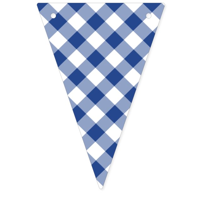 Bandeirinha Gingham Retrô Azul Verdadeiro (Primeira Bandeira)