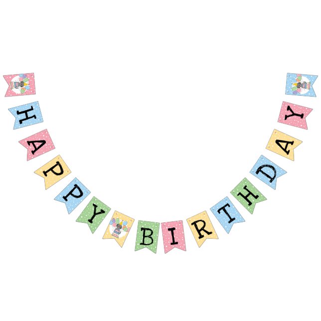Bandeirinha Goldendoodle Happy Birthday Party Bunting Flags (Todos)