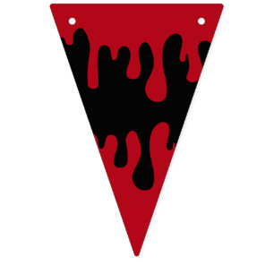 Bandeirinha Gótico de Halloween Padrão Sanguíneo de Preto Verm