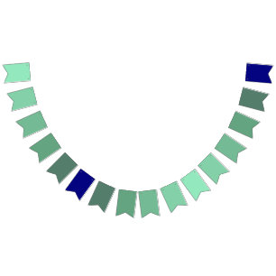 Bandeirinha Gradiente Azul de Seafoam Verde a Marinho
