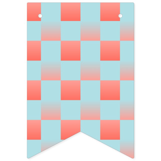 Bandeirinha gradiente com gradiente de verificação na moda, pó (Primeira Bandeira)