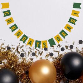 Bandeirinha Graduação de Cores Escolares Verde e Dourada