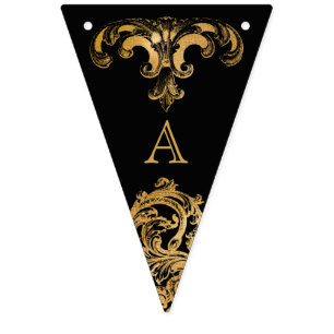 Bandeirinha Grelha Gótica Sinalizadores monogramas Preto