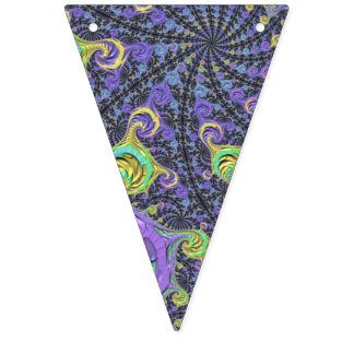 Bandeirinha Groovy Boho Hippie Funky Abstrato Fractal