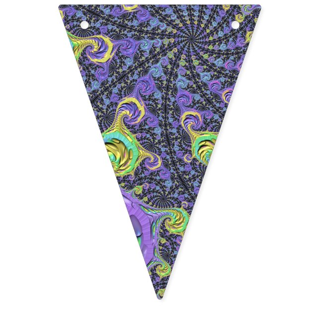 Bandeirinha Groovy Boho Hippie Funky Abstrato Fractal (Primeira Bandeira)